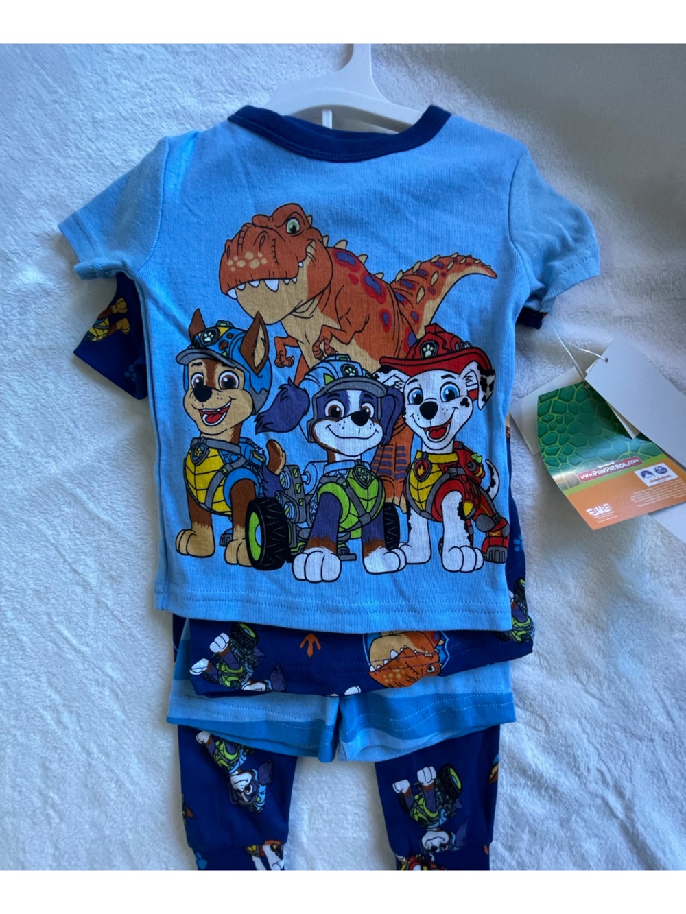 Paw Patrol Blue and Navy 2-Piece Pajama Set with Dino Print